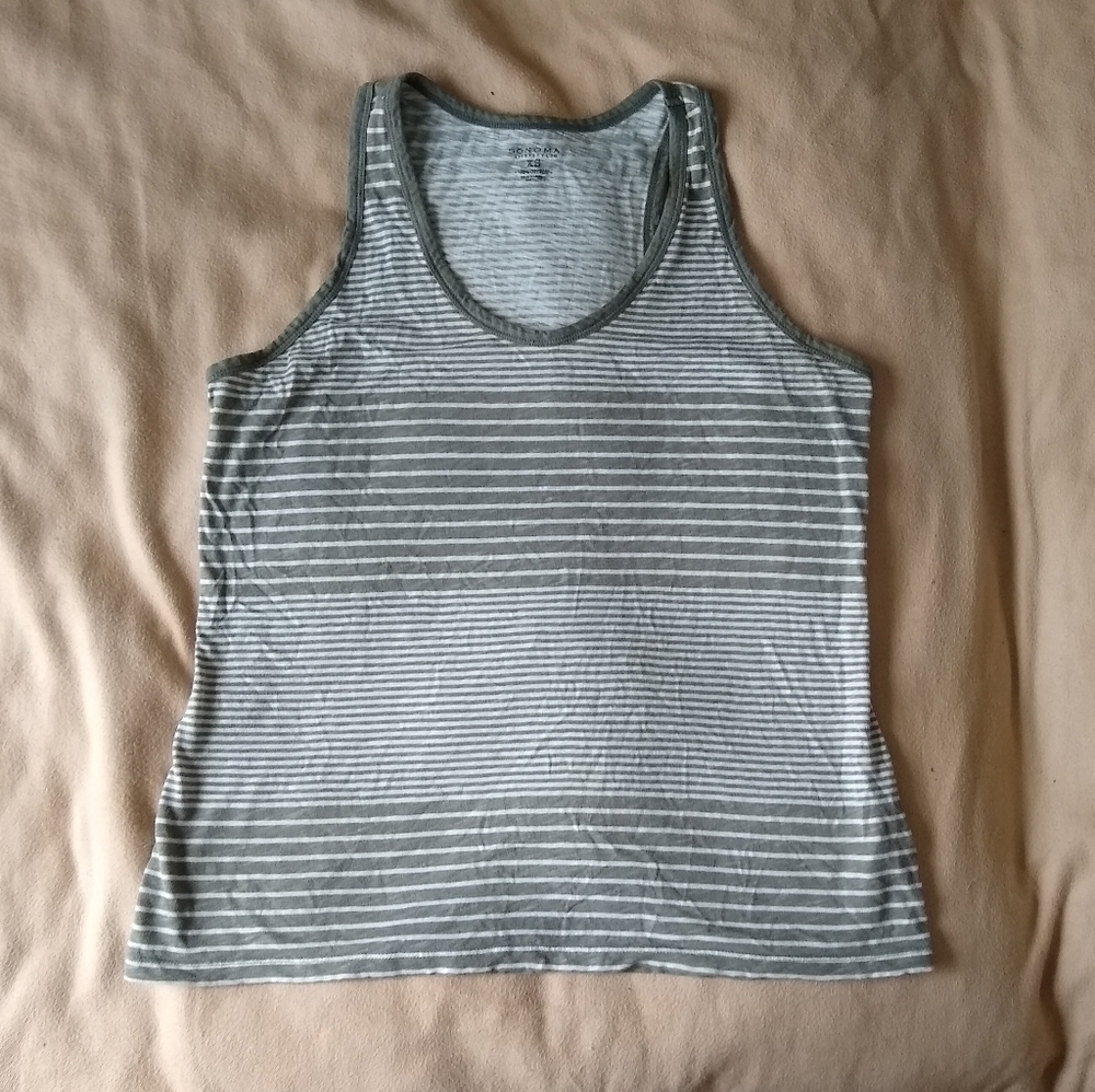 Green striped tank top
